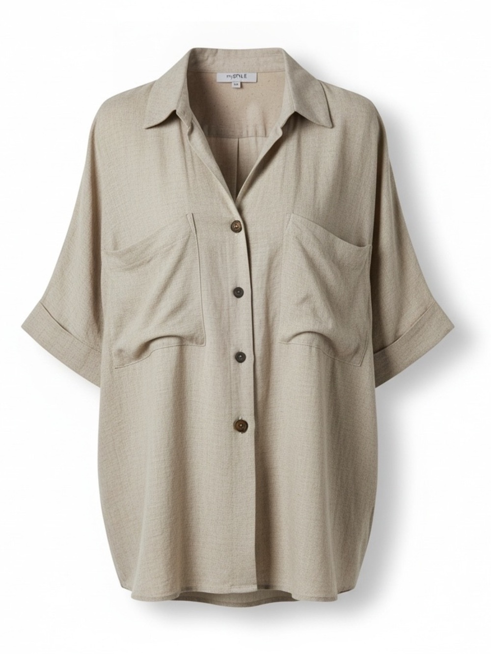 285 Classic linen blend blouse